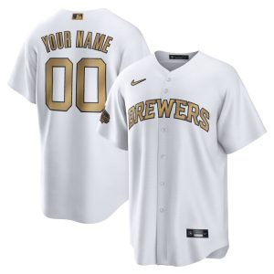 MLB Men's Milwaukee Brewers Nike White 2022 MLB All-Star Game Replica Custom Jersey
