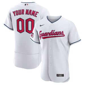 MLB Men's Cleveland Guardians Nike White Official Authentic Custom Jersey