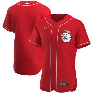 MLB Men's Cincinnati Reds Nike Scarlet Alternate Authentic Team Logo Jersey