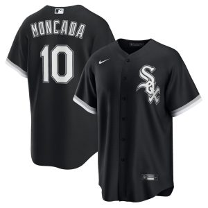 MLB Men's Chicago White Sox Yoan Moncada Nike Black Alternate Replica Player Name Jersey