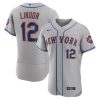 MLB Men's New York Mets Francisco Lindor Nike Gray Road Authentic Player Jersey