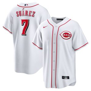 MLB Men's Cincinnati Reds Eugenio Suarez Nike White Home Replica Player Name Jersey