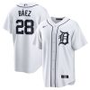 MLB Men's Detroit Tigers Javier Baez Nike White Home Replica Player Jersey