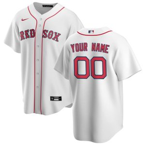MLB Men's Boston Red Sox Nike White Home Replica Custom Jersey