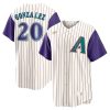 MLB Men's Arizona Diamondbacks Luis Gonzalez Nike Cream/Purple Alternate Cooperstown Collection Player Jersey