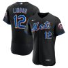 MLB Men's New York Mets Francisco Lindor Nike Black 2022 Alternate Authentic Player Jersey