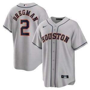 MLB Men's Houston Astros Alex Bregman Nike Gray Road Replica Player Name Jersey