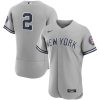 MLB Men's New York Yankees Derek Jeter Nike Gray 2020 Hall of Fame Induction Road Authentic Player Jersey
