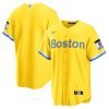 MLB Men's Boston Red Sox Nike Gold/Light Blue 2021 City Connect Replica Jersey