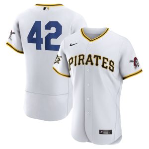 MLB Men's Pittsburgh Pirates Jackie Robinson Nike White Authentic Player Jersey