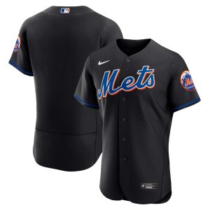 MLB Men's New York Mets Nike Black Alternate Authentic Team Jersey
