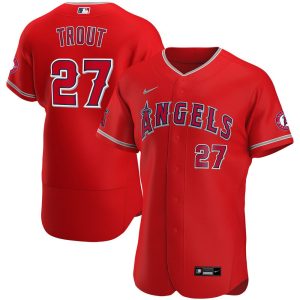 MLB Men's Los Angeles Angels Mike Trout Nike Red Alternate Authentic Player Jersey