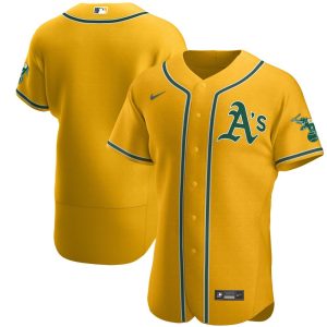 MLB Men's Oakland Athletics Nike Gold Authentic Official Team Jersey