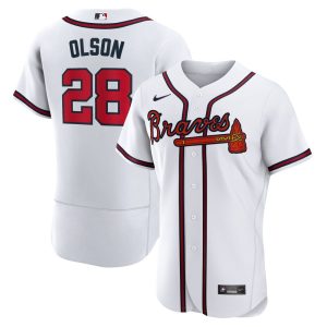 MLB Men's Atlanta Braves Matt Olson Nike White Home Authentic Player Jersey