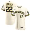 MLB Men's Milwaukee Brewers Christian Yelich Nike Cream Home Authentic Player Jersey