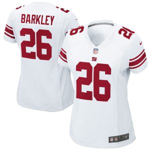 NFL Women's New York Giants Saquon Barkley Nike White Game Jersey