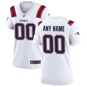NFL Women's Nike New England Patriots White Custom Game Jersey