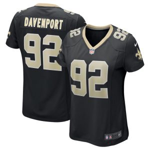 NFL Women's Nike Marcus Davenport Black New Orleans Saints Game Jersey