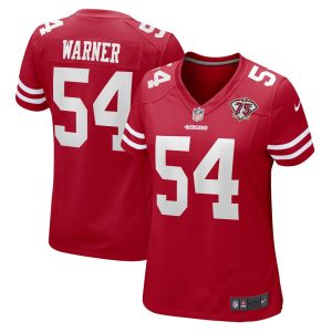 NFL Women's San Francisco 49ers Fred Warner Nike Scarlet 75th Anniversary Player Game Jersey
