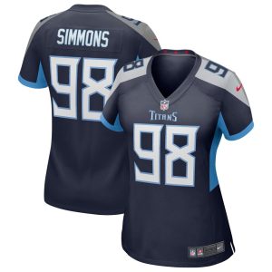 NFL Women's Nike Jeffery Simmons Navy Tennessee Titans Game Jersey